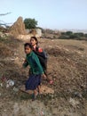 Indian school student cheldren mauntain village female Royalty Free Stock Photo