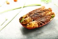 Indian sea food recipe fried fish with exotic spices Royalty Free Stock Photo