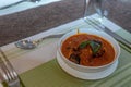 Indian Seafood Curry Soup in Bowl
