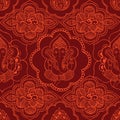 Indian seamless pattern with ornament Royalty Free Stock Photo