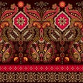 Indian seamless pattern. Wallpaper with Paisley. Ethnic style Royalty Free Stock Photo