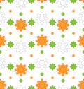 Indian Seamless Wallpaper in Traditional Tricolor Royalty Free Stock Photo