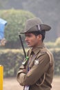 Indian security guard protecting presidents palace