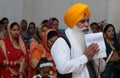 Indian Sikh inside their temple during Baisakhi celebration in Mallorca
