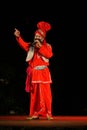 Indian singer wearing national costume stage performance