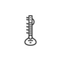 Indian sitar line icon