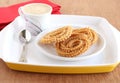 Indian Snack Chakli with Coffee Royalty Free Stock Photo