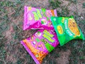 Indian snacks food collection images. Is placed on the ground Royalty Free Stock Photo