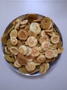 These are the indian snacks and Namkeens known as chakli and mathri made especially in diwali festival.