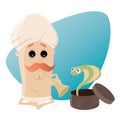 Indian snake charmer clipart Royalty Free Stock Photo