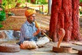 Indian snake charmer. Gram Sanskruti Udyan, Pashan, Pune, Maharashtra Royalty Free Stock Photo