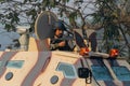 Indian soldier - a masked sharp shooter with a machine gun