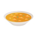 Indian soup icon, cartoon style