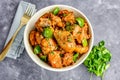 Indian Spiced Chicken Curry Garnished with Green Bell pepper and Cilantro