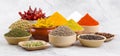 Indian Spices Collection on Vintage Background Royalty Free Stock Photo