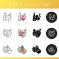 Indian spices icons set