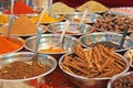 Indian spices. Spices India are sold on the market Royalty Free Stock Photo