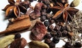 Indian spices with white background