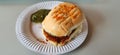 Indian spicy dish with tea food pav bhaji eat hot copy space
