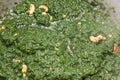 Indian spinach dish with nuts Royalty Free Stock Photo