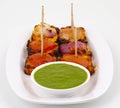 Indian Starter Dish Paneer Tikka Kabab or Barbecue Paneer Tikka Kabab Royalty Free Stock Photo