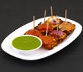 Indian Starter Dish Paneer Tikka Kabab or Barbecue Paneer Tikka Kabab Royalty Free Stock Photo