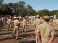 Indian police personnel and other staffs sung patriotic song to covid-19 fighter