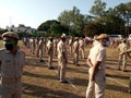 Indian police personnel and other staffs sung patriotic song to covid-19 fighter