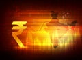 Indian Stock market growth, Indian Rupee Background, Finance, Economy Background, currency, economic development in India, abstrac Royalty Free Stock Photo