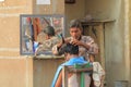 Indian street barber India