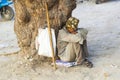 Indian street beggar seeking alms