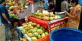 Indian street coconut water vendor