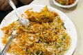 Indian street food Chicken Biryani Hot & Spicy Chicken Biryani, A most famous food in Delhi India Royalty Free Stock Photo