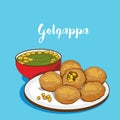 Indian Street food golgappa or Pani puri