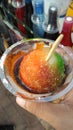 Indian street food name is gola Royalty Free Stock Photo