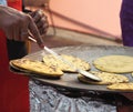Indian street Food: Parantha (Fried bread) Royalty Free Stock Photo