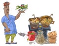 An indian street food vendor