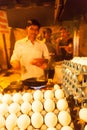 Indian street food vendor preparing omelet Royalty Free Stock Photo