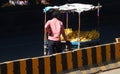 Indian Street food vendor sell banana fruits on mobile cart