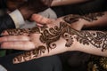 Indian street master uses henna paste or mehndi