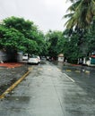 An indian street in rainy season