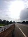 indian street road sky and bulding Royalty Free Stock Photo