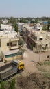 Indian streets without public during noon in summer seasons.