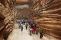 Indian students in `Adi Kadi Vav` stepwell Royalty Free Stock Photo