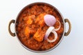 Indian style food or Indian Curry in a copper brass bowl Royalty Free Stock Photo