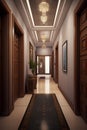 Indian style hallway interior in modern luxury hotel Royalty Free Stock Photo