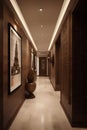 Indian style hallway interior in modern luxury hotel Royalty Free Stock Photo