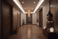 Indian style hallway interior in modern luxury hotel Royalty Free Stock Photo