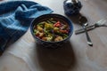 Indian style nixed vegetable saute in a bowl.