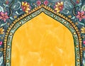 Indian style ornamental background template, frame for invitation, cards, banners